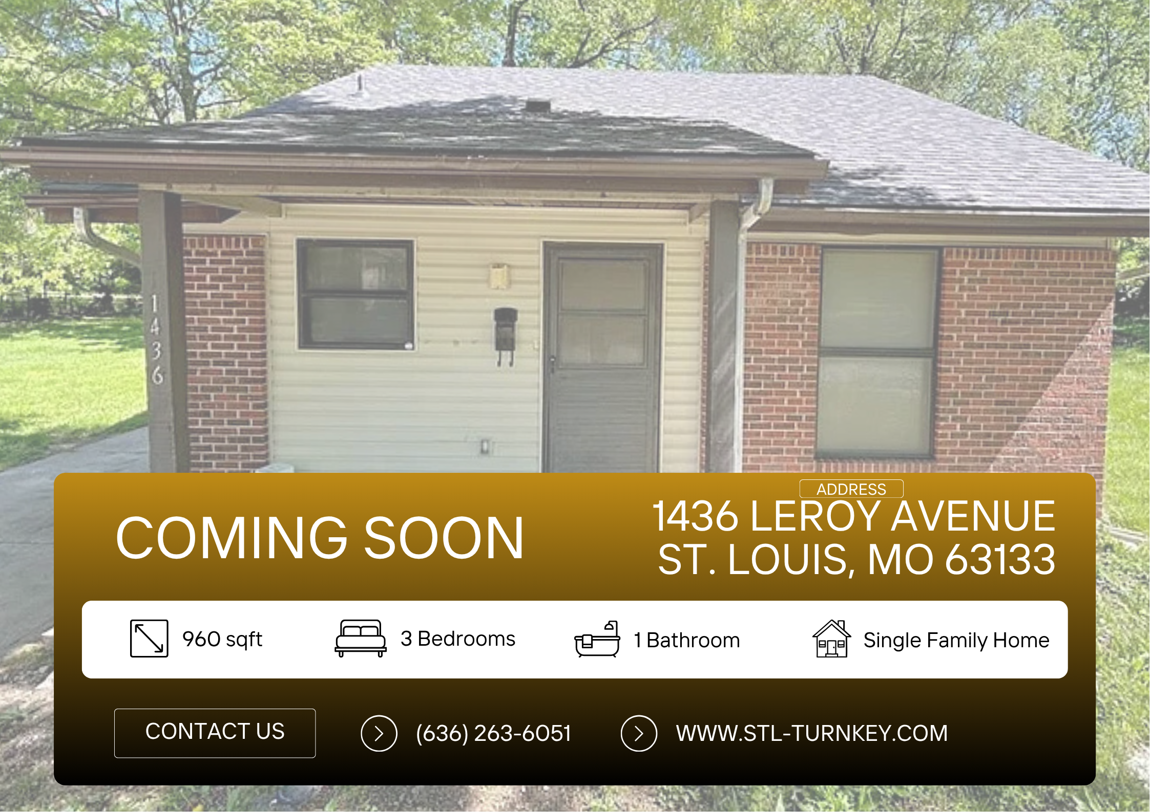 COMING SOON: 1436 Leroy Avenue St. Louis, MO 63133